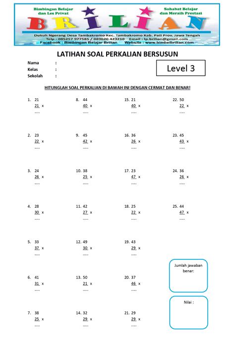 Soal Matematika Kelas 3 Sd Perkalian Dan Pembagian Homecare24