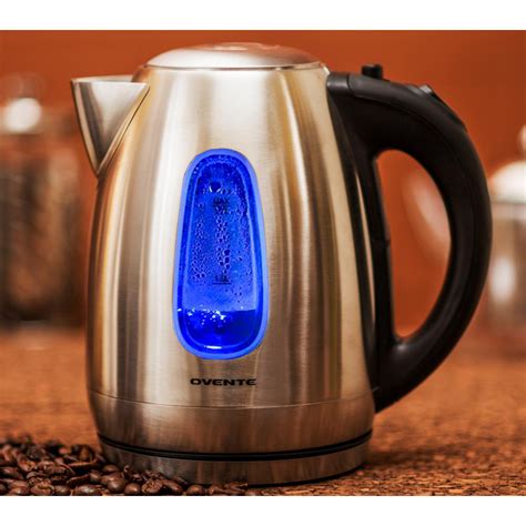 Ovente 75 Cup Stainless Steel Electric Kettle With Cord Storage Ks96s