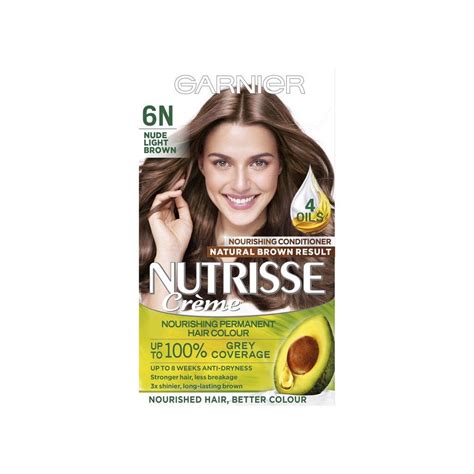Garnier Nutrisse 6N Nude Light Brown Permanent Hair Dye