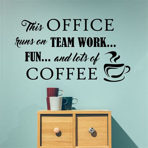 Office Wall Decal Team Work And Coffee Teamwork Wall Decal Etsy