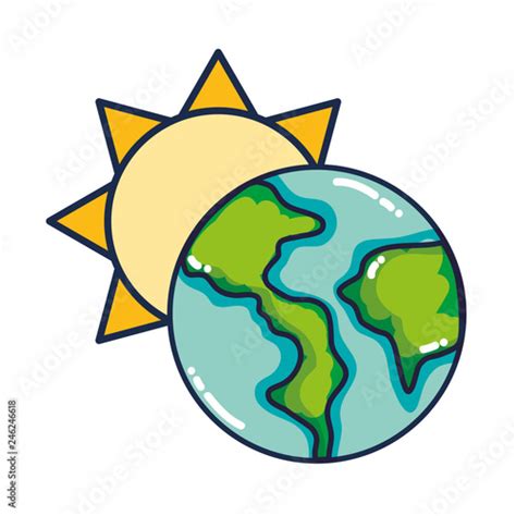 Sun And Earth Cartoon Buy This Stock Vector And Explore Similar