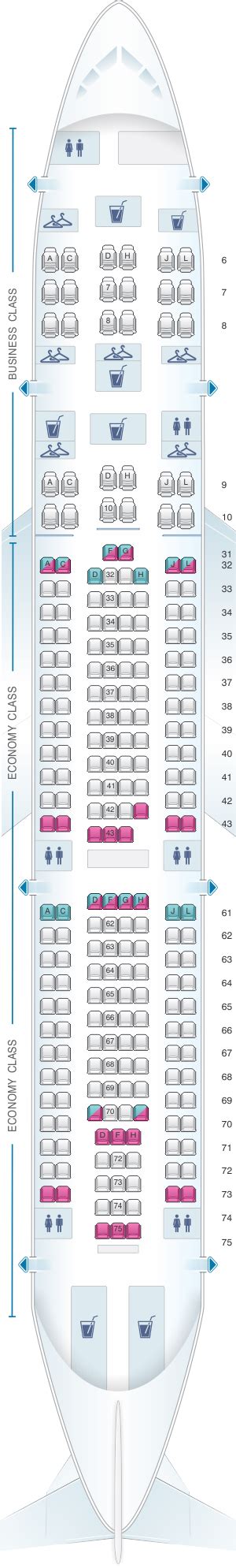 Seat Map China Eastern Airlines Airbus A330 200 234pax Seatmaestro