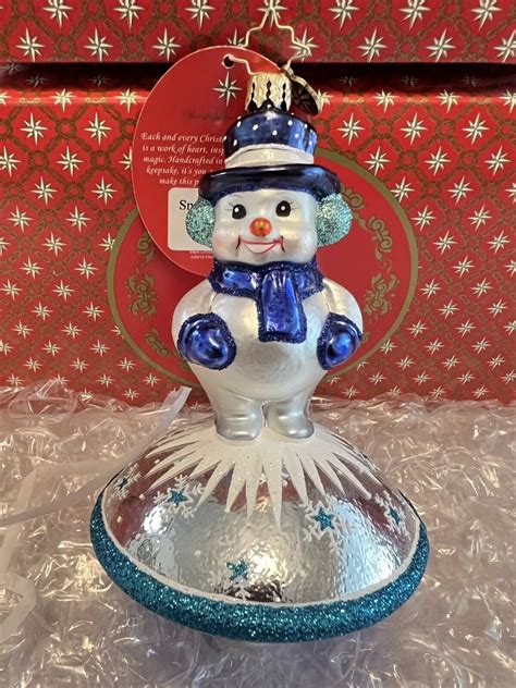 Christopher Radko Christmas Ornament Snow Spinner Classic New Ebay