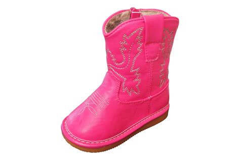 Hot Pink Leather Cowgirl Boots For Toddlers Squeak And Giggle