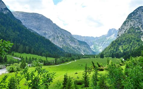 Landscape Austria Mountains Eben Am Achensee Tyrol Grass Nature