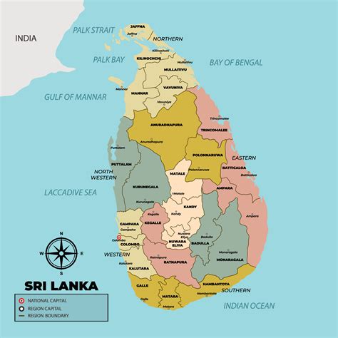 Sri Lanka Mapa Con Distrito Nombre 21610862 Vector En Vecteezy