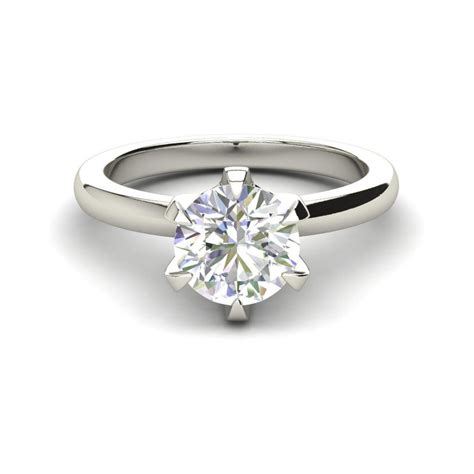Round Cut Solitaire 05 Carat White Gold Diamond Engagement Ring Ara