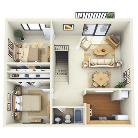 Typically, the garage portion offers parking for additionally, most garage apartment plans offer one or two bedrooms and baths. 2 bedroom garage apt #simpleinteriordesign (With images ...