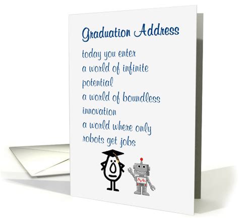 Graduation Address A Funny College Graduation Poem Card 1466320