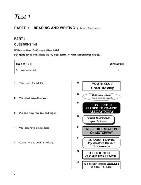 Ket Reading And Writing Practice Pdf Dorothy James Reading Worksheets