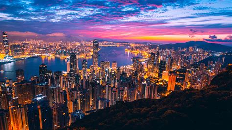 2560x1440 Hong Kong City View Buildings Light Night 1440p Resolution