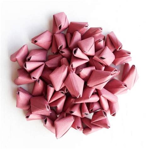 50 Raspberry Origami Heart Love Messages By Bubble And