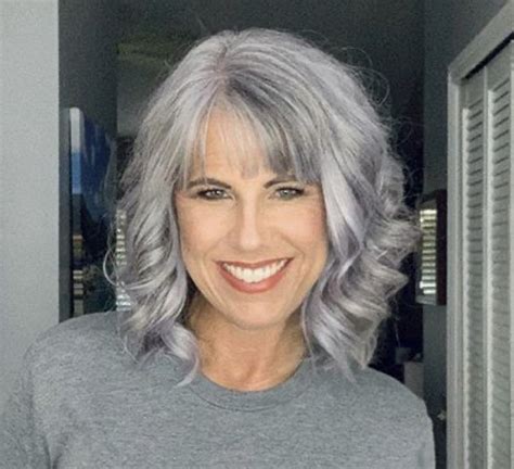 Grey Hair With Bangs Grey Hair Looks Grey Hair Over 50 Gray Hair