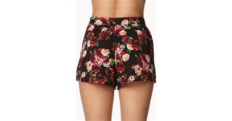 Lyst Forever 21 High Waisted Floral Shorts