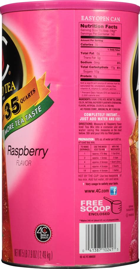 4c Raspberry Iced Tea Nutrition Facts Besto Blog