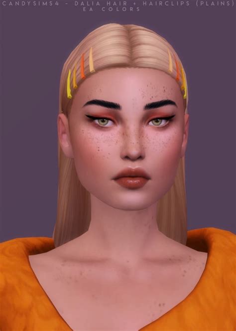 Dalia Basic Long Hair With Hair Clips And Duotone Acc At Candy Sims 4