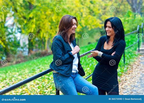 Two Woman Friends Outside Stock Photo Image Of People 36573590