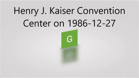 Henry J Kaiser Convention Center On 1986 12 27 Youtube