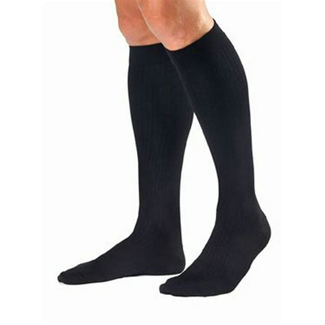 Bi115089 Bsn Jobst Mens Knee High Ribbed Compression Socks Medium Black