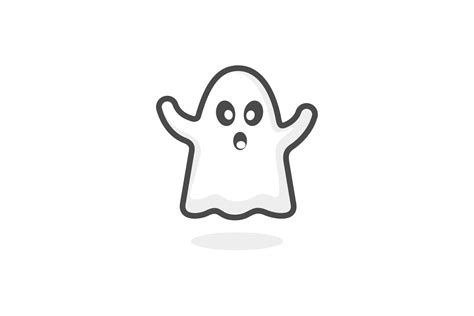 cute ghost icon halloween spook logo gráfico por sore88 · creative fabrica