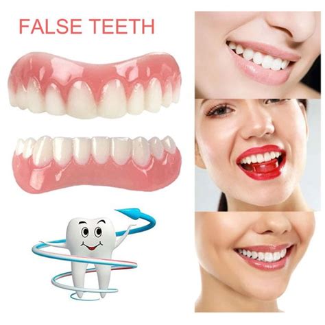 Liyucwill Whitening Teeth Fake Cosmetic Tooth Denture Silicone Smile Veneers Beauty Tool False