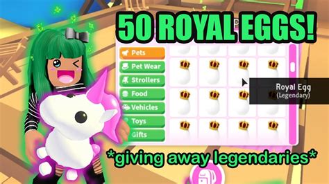 Hatching 50 Royal Eggs Legendary Pets Adopt Me Roblox Youtube