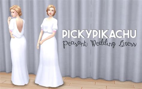 Peasant Wedding Dress At Pickypikachu Sims 4 Updates
