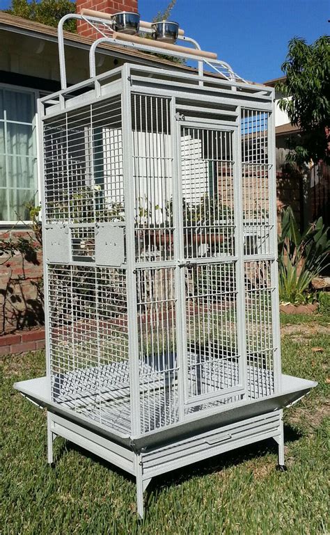 Rolling 68" Large Bird Cage For Conure Grey