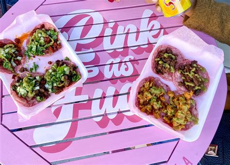 Pink And Boujee Food Stand Known For Its Signature Pink Homemade Tacos