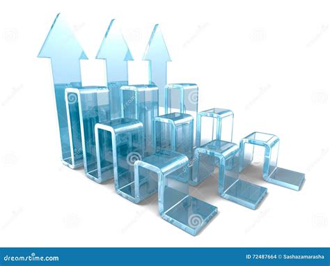 Business Growth Bar Graph With Rising Success Arrow Stock Illustration