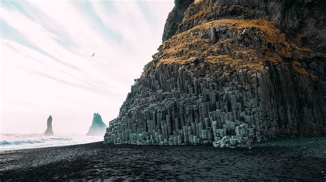 Beach Landscape Iceland Reynisfjara Rock Rock Formation Cliff