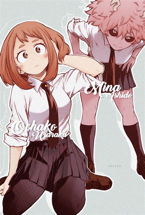 Characters Uraraka Ochako Ashido Mina My Hero Academia Mina Hero Academia Characters Boku No