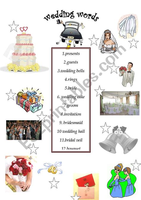 Wedding Esl Worksheet By Adva
