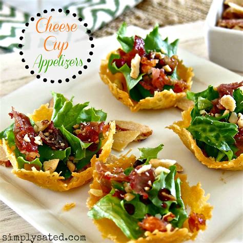 Have fun setting up a celebratory space in your home so that you can light up the night on social media. Cheese Cup Appetizers - www.simplysated.com