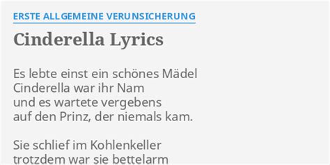 Cinderella Lyrics By Erste Allgemeine Verunsicherung Es Lebte Einst
