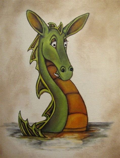 The Loch Ness Monster Original Oil Painting On Canvas Board