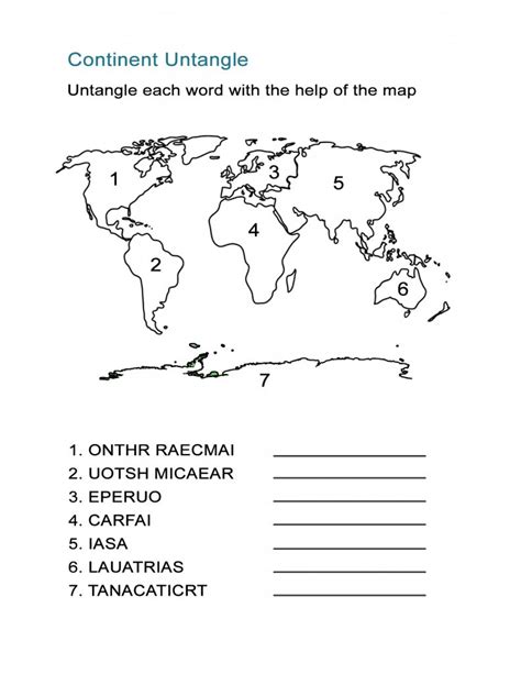Continents Worksheet Can You Spell Each Continent Correctly All Esl