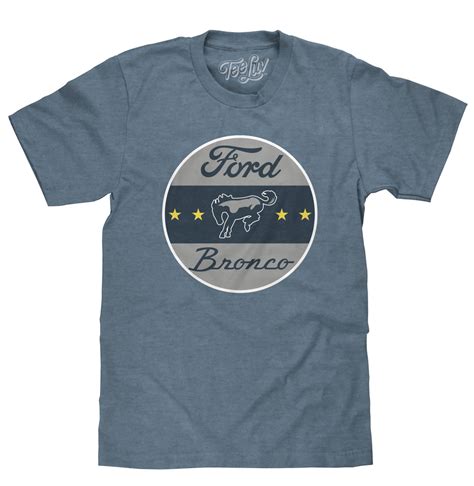 Ford Bronco Logo T Shirt Indigo Heather Tee Luv