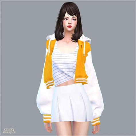 Acc Loosefit Hood Jacket Short Version At Marigold Sims 4 Updates