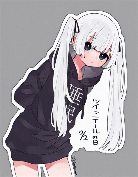 Aesthetic Cute Anime Girl With Oversized Hoodie