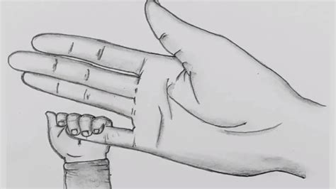 How To Draw Father And Daughter Holding Hands Drawing Hand Easy