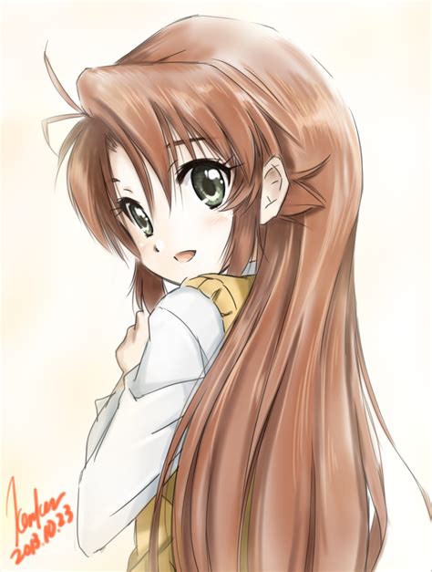 Kem Kem Koshigaya Komari Non Non Biyori Highres 1girl Brown Hair Gradient Background