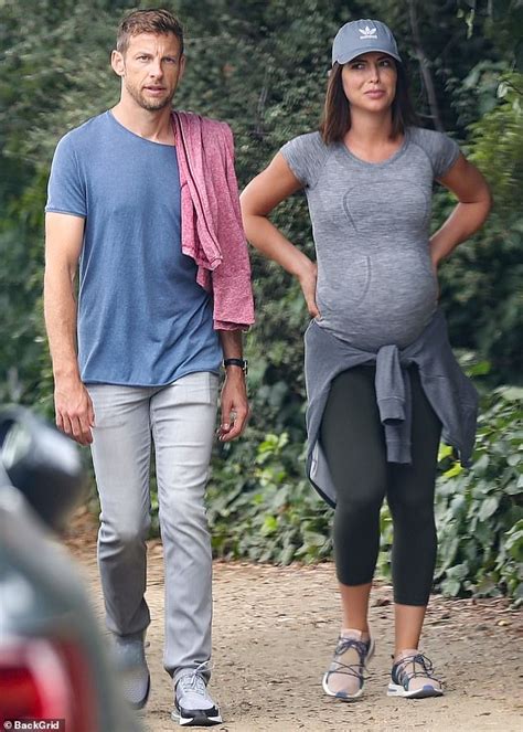 Jenson Buttons Pregnant Fiancée Brittny Ward Displays Her Blossoming