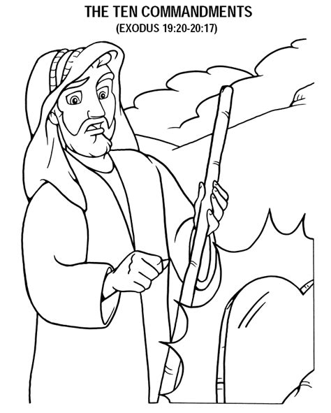 Free printable 10 commandments coloring page The Ten Commandments Coloring Page | Sermons4Kids