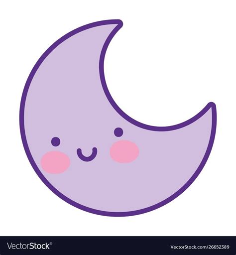 Cute Moon Cartoon Design Royalty Free Vector Image Ad Cartoon