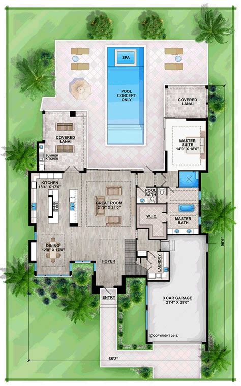 House Plan 75977 Modern Style With 3730 Sq Ft 3 Bed 3 Bath 1 Half