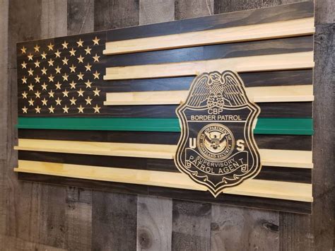 Us Border Patrol Thin Green Line Subdued American Flag Etsy