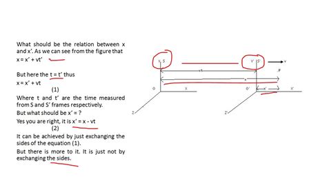 Galilean Transformation Equations For Space And Time Youtube