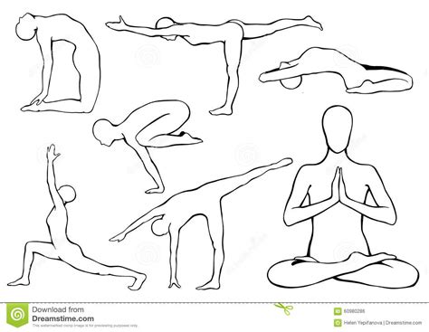 The best selection of royalty free yoga poses line drawing vector art, graphics and stock illustrations. Set Of Yoga Asanas Stock Vector - Image: 60980286