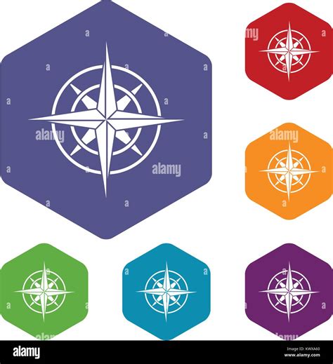 Ancient Compass Icons Set Stock Vector Image And Art Alamy